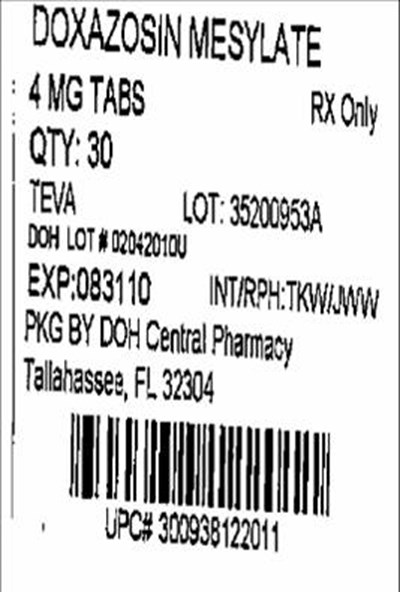 Image Of 4 mg Label (Doxazosin 4mg(teva))